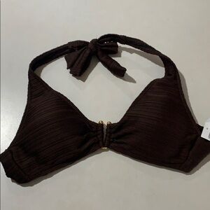 NWT Lauren Ralph Lauren‎ Solid Brown Bikini Top